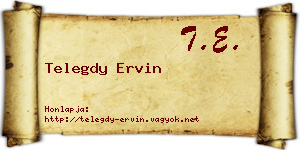 Telegdy Ervin névjegykártya